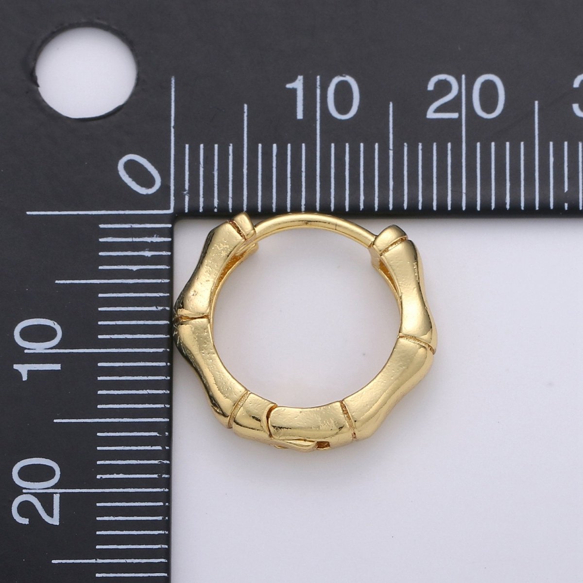 24k Vermeil Gold Earrings, Huggie Earring, Tiny Earrings, Tiny Bamboo Earrings, Everyday Wear Earrings, Rosegold Earring, 18mm Earring Q-027 Q-032 Q-059