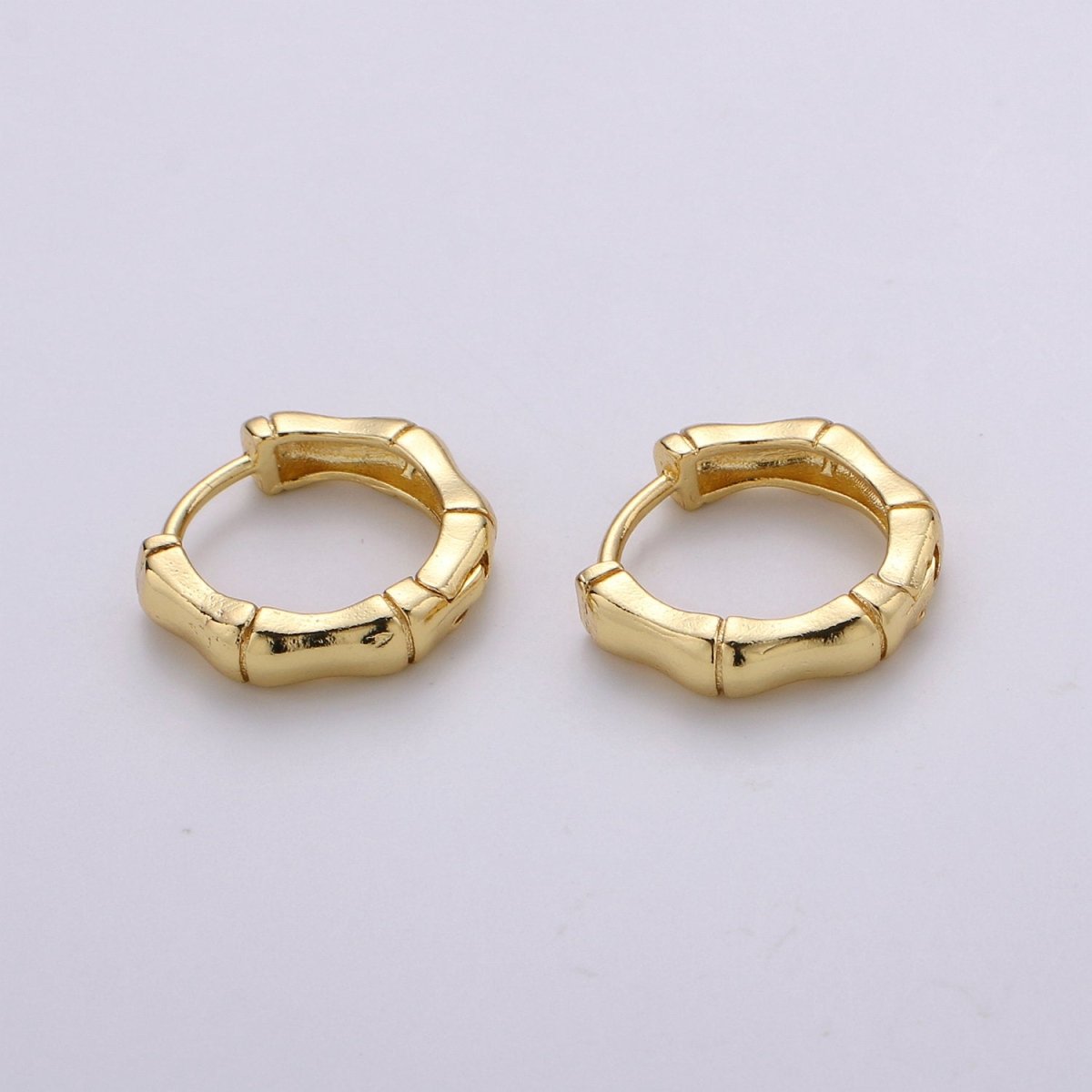 24k Vermeil Gold Earrings, Huggie Earring, Tiny Earrings, Tiny Bamboo Earrings, Everyday Wear Earrings, Rosegold Earring, 18mm Earring Q-027 Q-032 Q-059