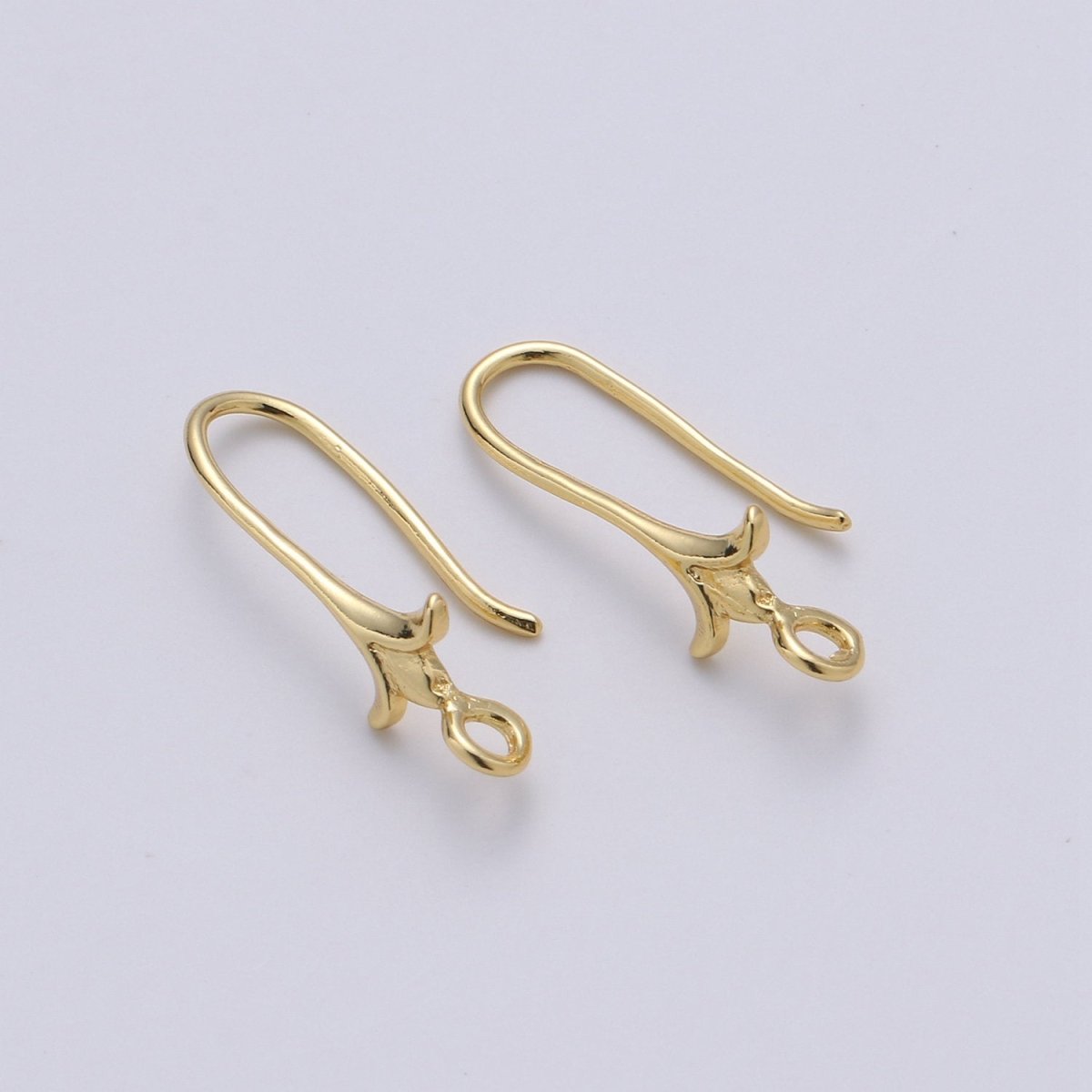 24k Vermeil Gold Earrings, Open Link, Hook Earring, Flower Earring, Flower Stem Earring, DIY Earrings, Everyday Wear Earrings K-672 - K-674