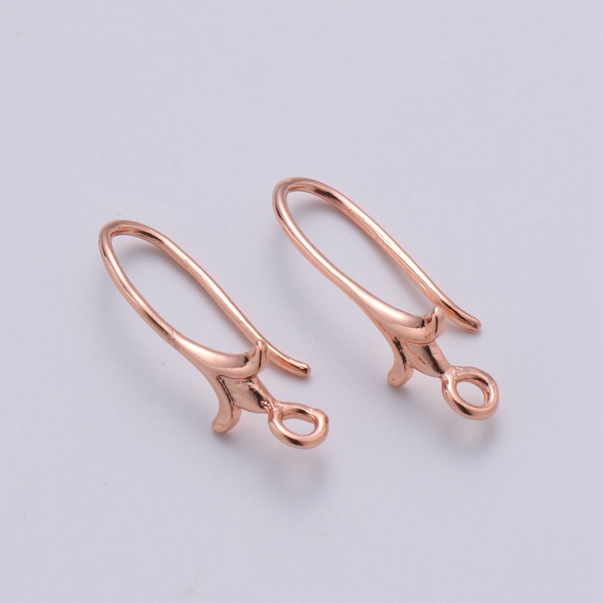 24k Vermeil Gold Earrings, Open Link, Hook Earring, Flower Earring, Flower Stem Earring, DIY Earrings, Everyday Wear Earrings K-672 - K-674