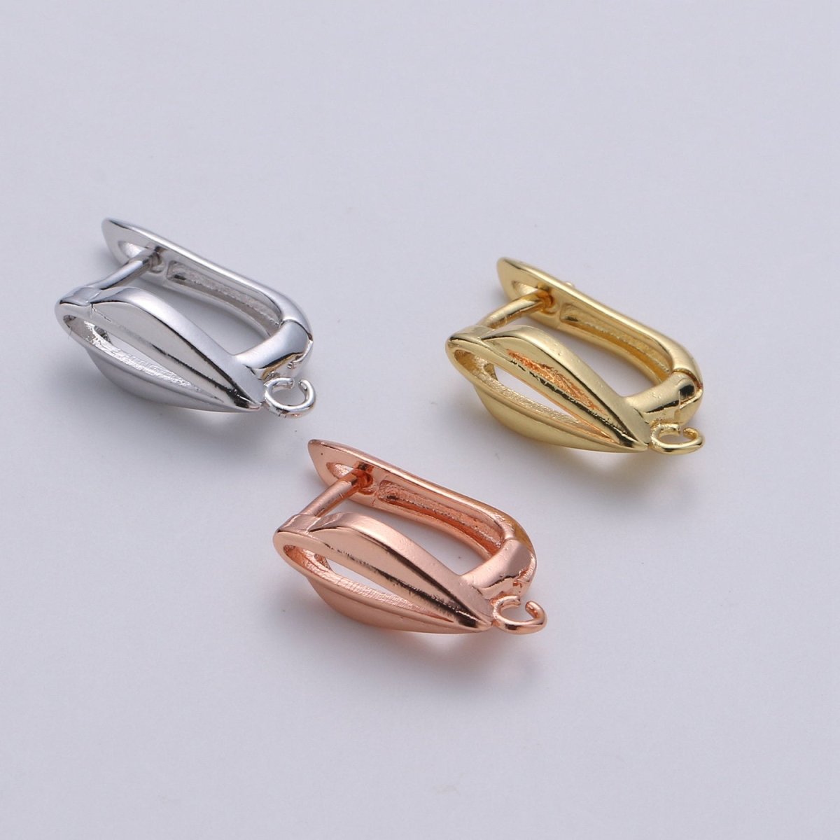 24k Vermeil Gold Earrings, Open Link, Latch Back Earring, Leaf Earrings, DIY Earrings, Everyday Wear Earrings, Rosegold Earring, K-678 - K-680