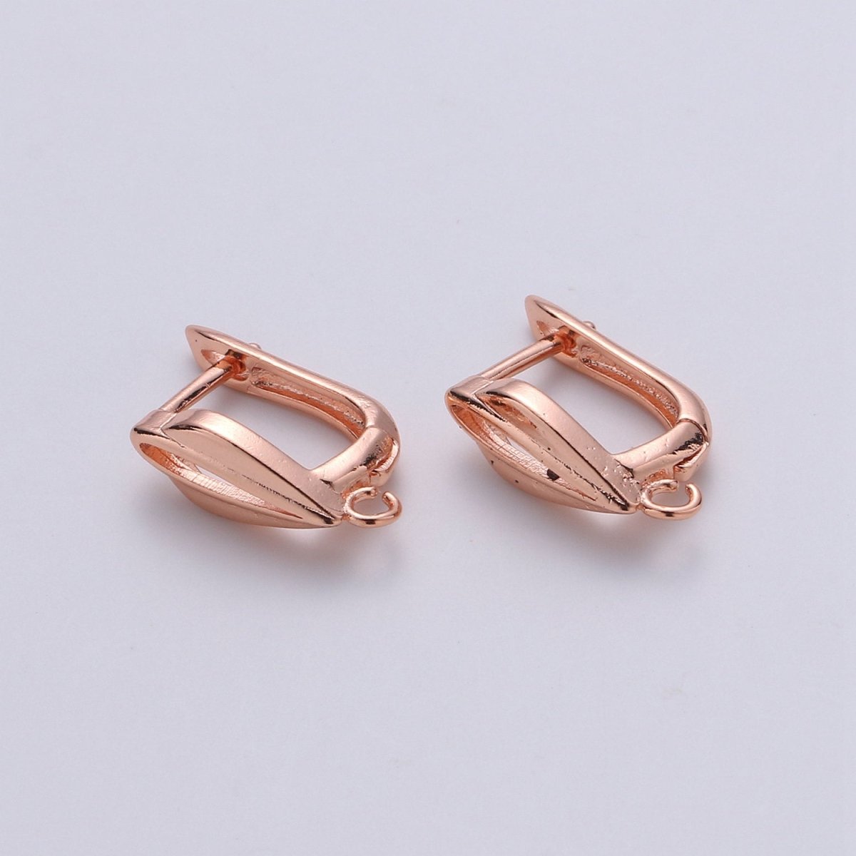 24k Vermeil Gold Earrings, Open Link, Latch Back Earring, Leaf Earrings, DIY Earrings, Everyday Wear Earrings, Rosegold Earring, K-678 - K-680