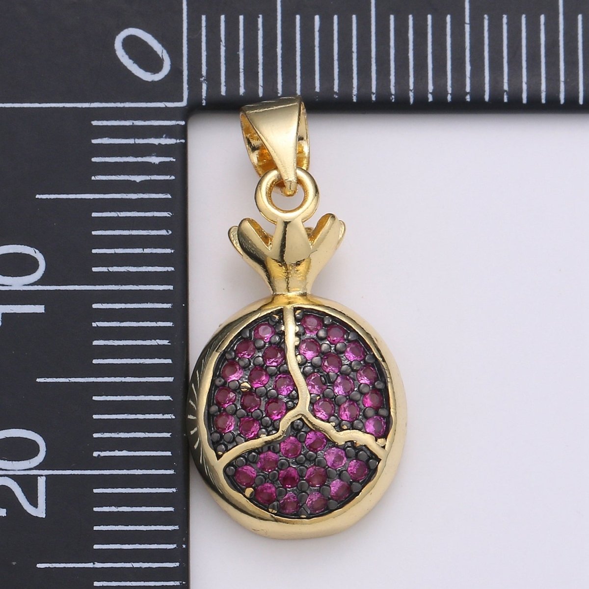 24x11mm Wholesale 24K Gold Plated Circle Pendant with Pink Rhinestones, Pendant for Necklace Bracelet Anklet Making J-218