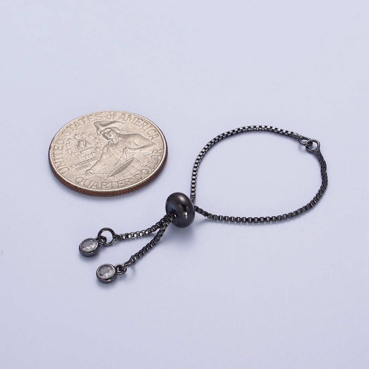 2.5 Inch Adjustable Box Chain Bracelet Supply in Gold, Silver, Black, Rose Gold | K-124 K-130 K-132 K-133