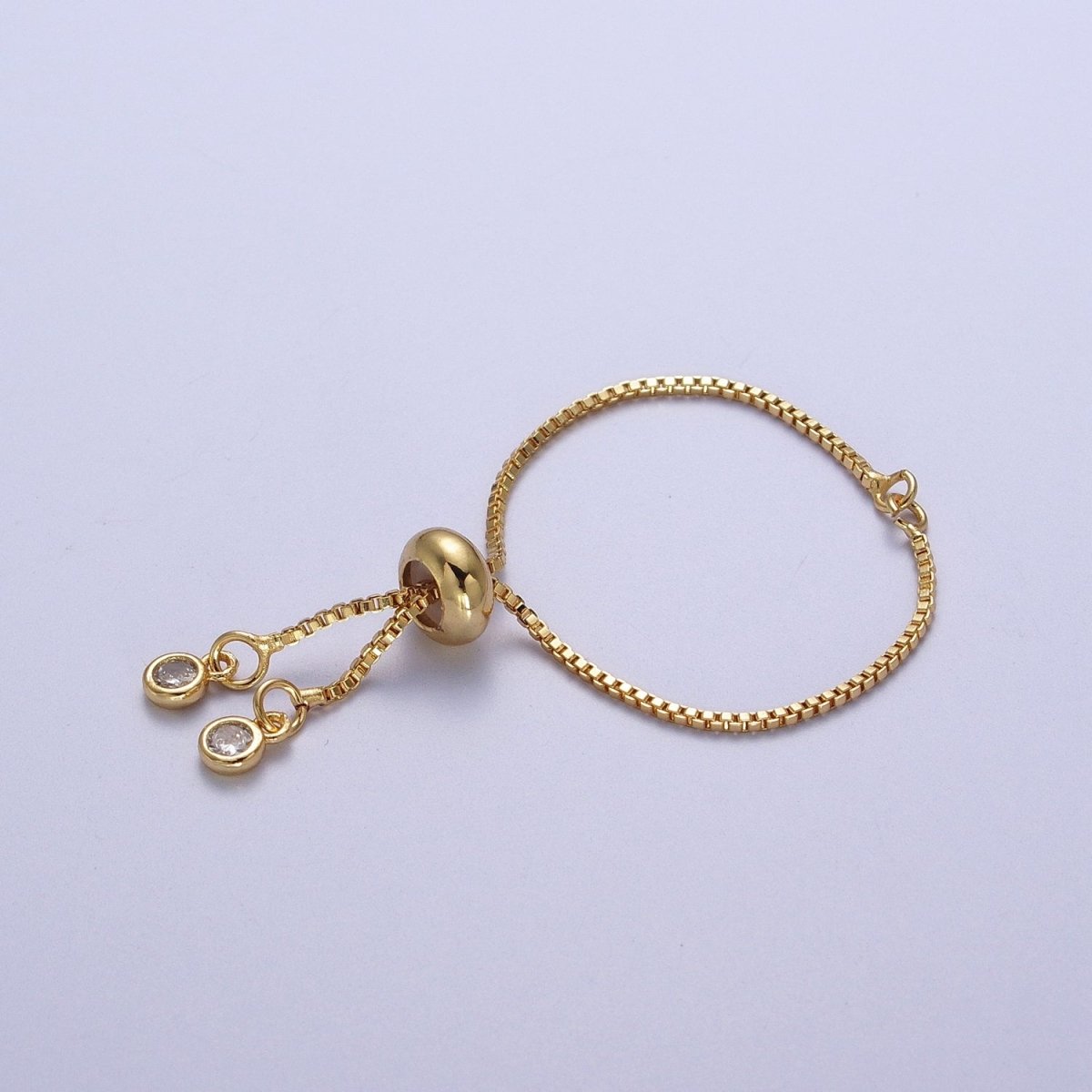 2.5 Inch Adjustable Box Chain Bracelet Supply in Gold, Silver, Black, Rose Gold | K-124 K-130 K-132 K-133