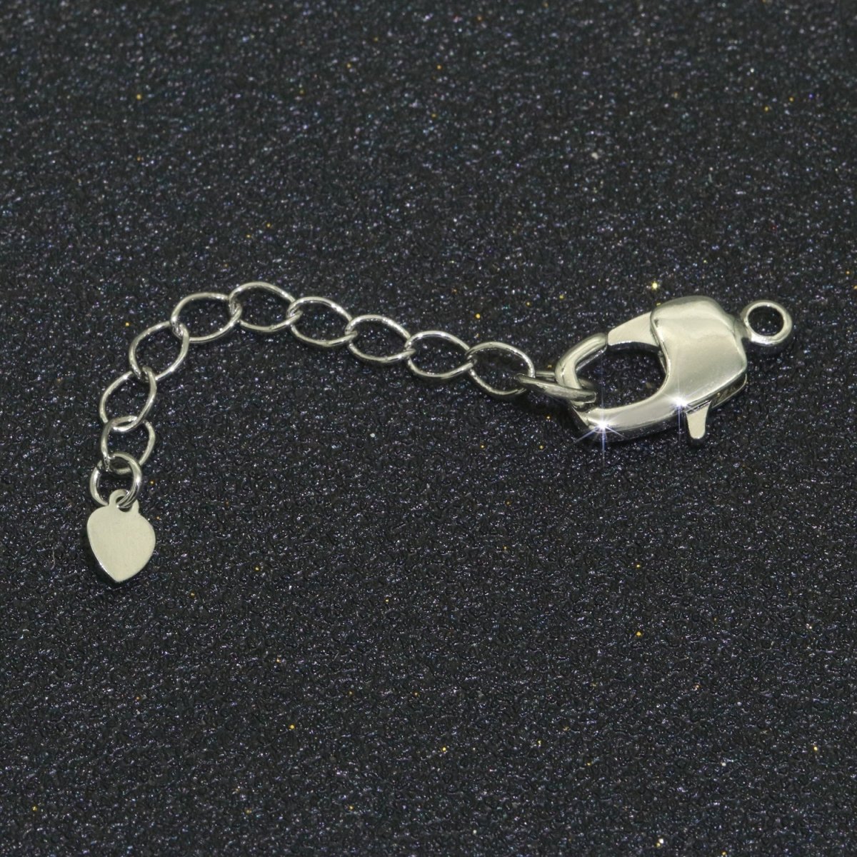 2.5 inch Gold Filled Chain Extender For Necklace Bracelet Supply Component Findings Extenders w/ Heart charm + Lobster Clasp L-504 L-505