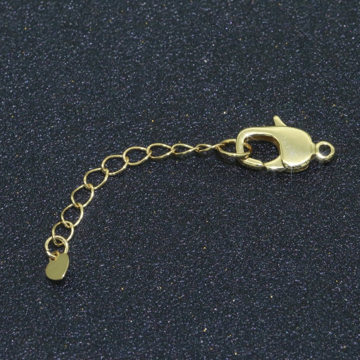 2.5 inch Gold Filled Chain Extender For Necklace Bracelet Supply Component Findings Extenders w/ Heart charm + Lobster Clasp L-504 L-505