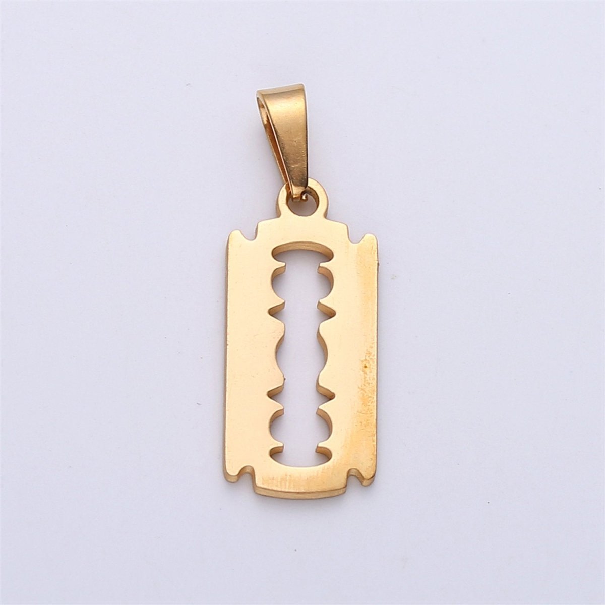 25mm, 32mm, 45mm Gold Filled Razor Blade Charm Silver Razor Blade Pendant for Necklace Earring Bracelet Charm J-718~J-722