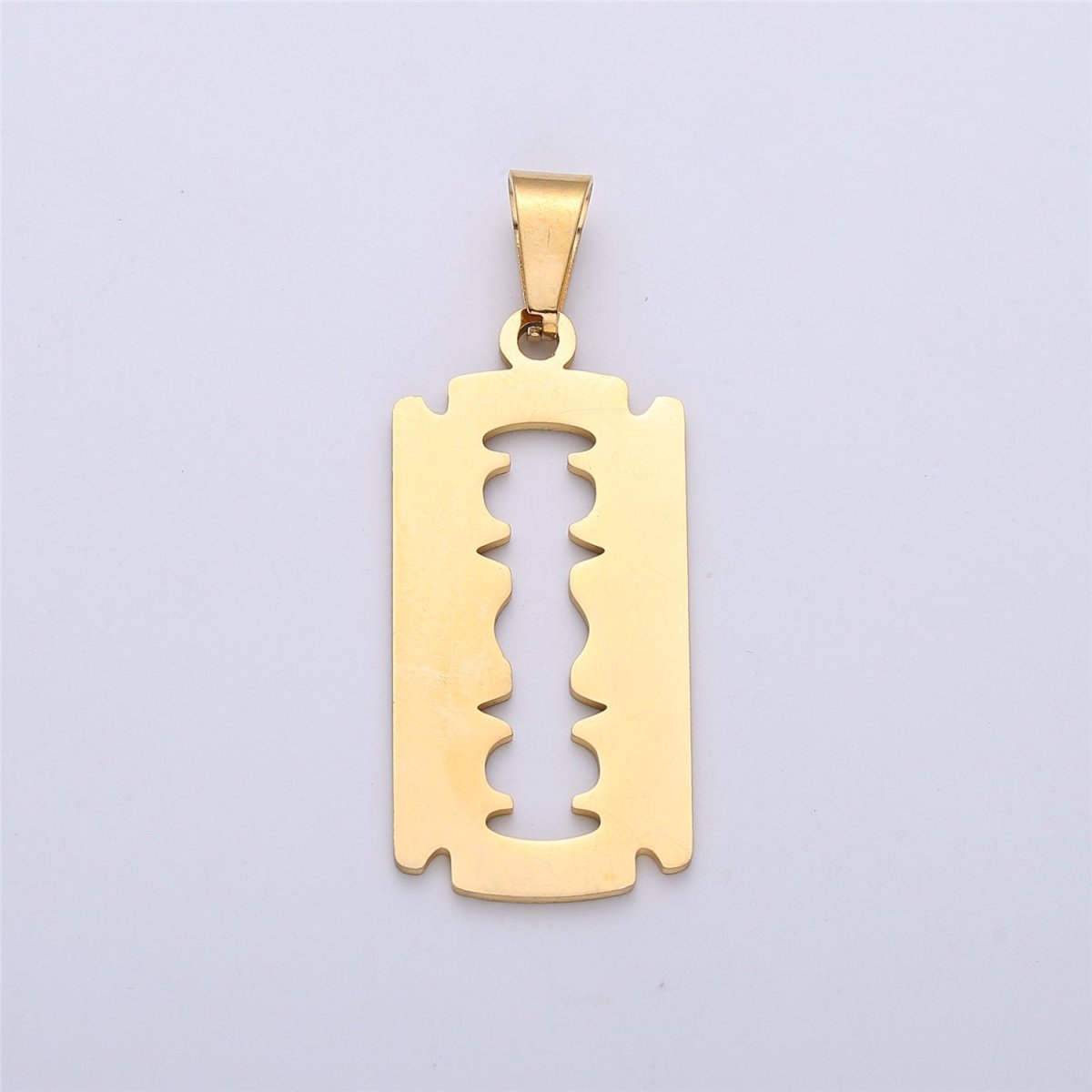 25mm, 32mm, 45mm Gold Filled Razor Blade Charm Silver Razor Blade Pendant for Necklace Earring Bracelet Charm J-718~J-722