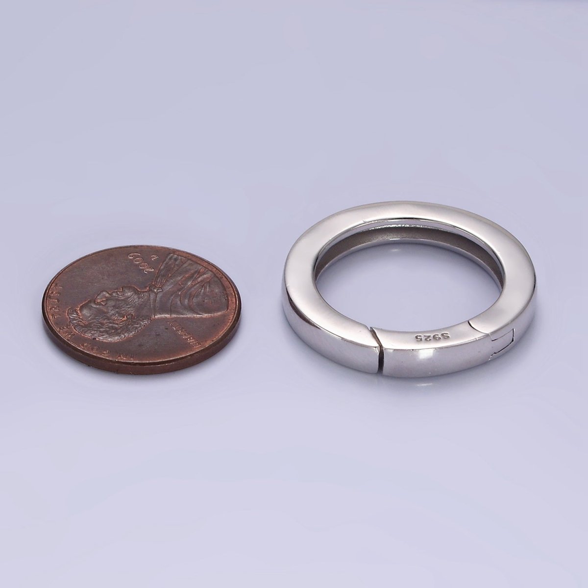 25mm Snap ring clasp 925 Sterling Silver Spring Gate Ring Push Gate ring Charm Holder ring hoop-Key chain Jewelry chain clasps-Trigger Clasp SL-387 - DLUXCA