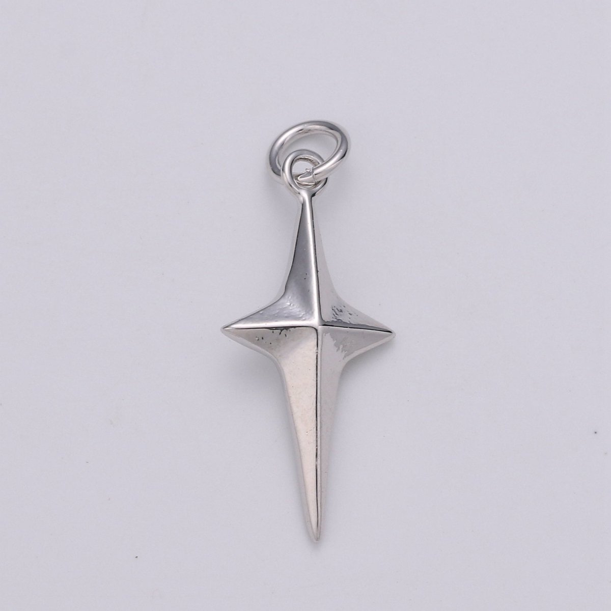 25x10mm Silver North Star Charms, Silver Star Pendant, Celestial Jewelry Minimalist Jewelry Making supply D-580