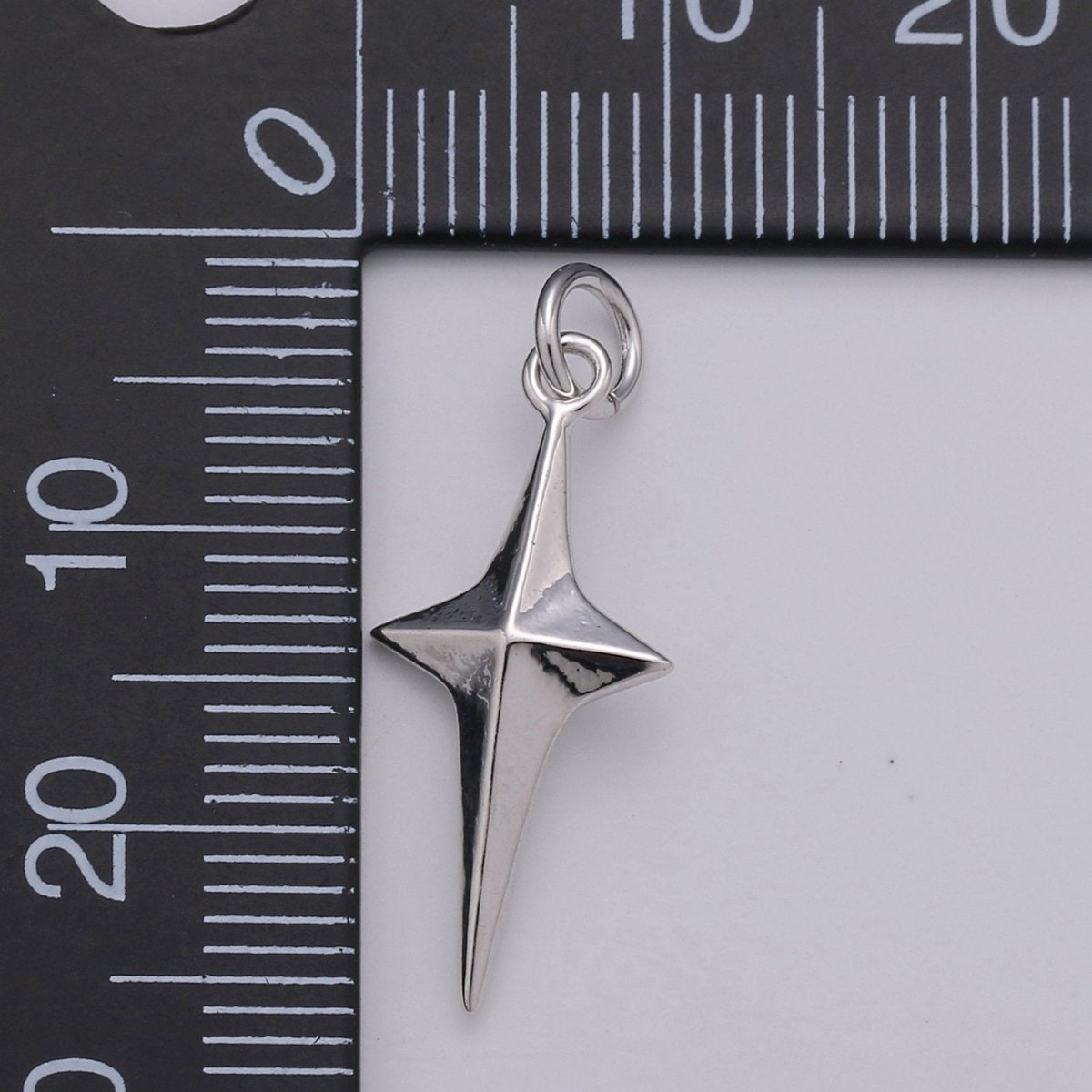 25x10mm Silver North Star Charms, Silver Star Pendant, Celestial Jewelry Minimalist Jewelry Making supply D-580