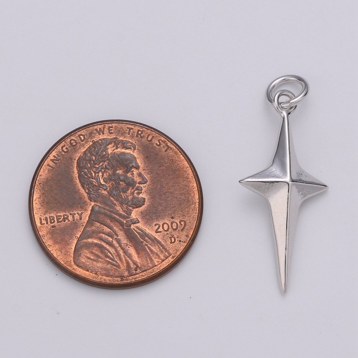 25x10mm Silver North Star Charms, Silver Star Pendant, Celestial Jewelry Minimalist Jewelry Making supply D-580