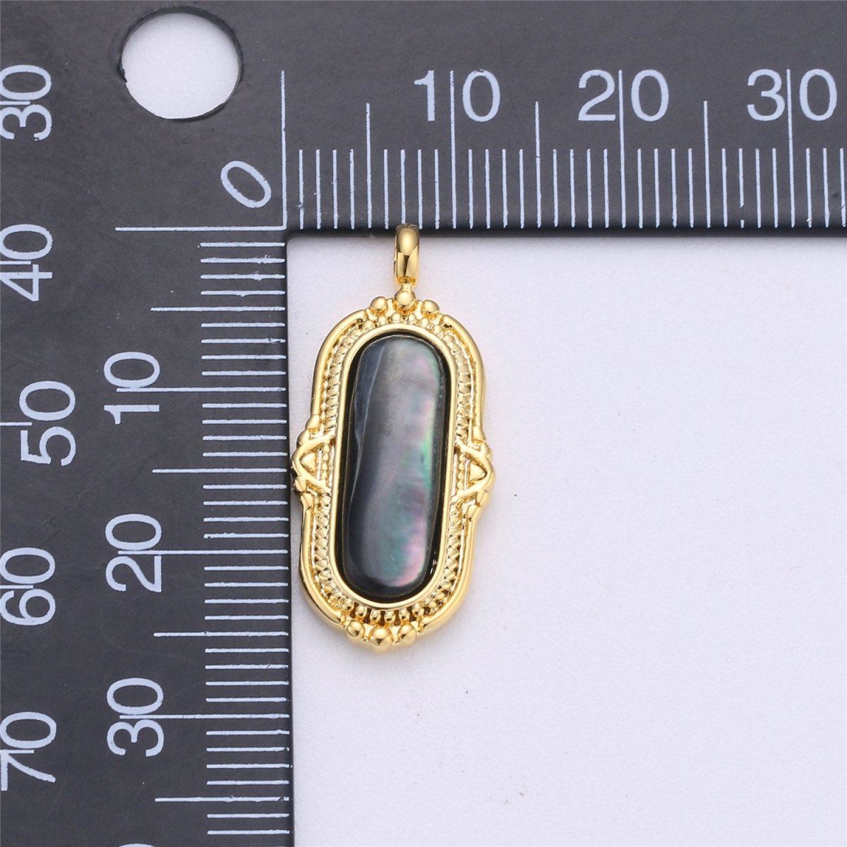 25x12mm Oval Charm, mother of pearl in  24k Gold Filled for Necklace Earring Component Pink White Black Pearl Charm, D-805, D-806