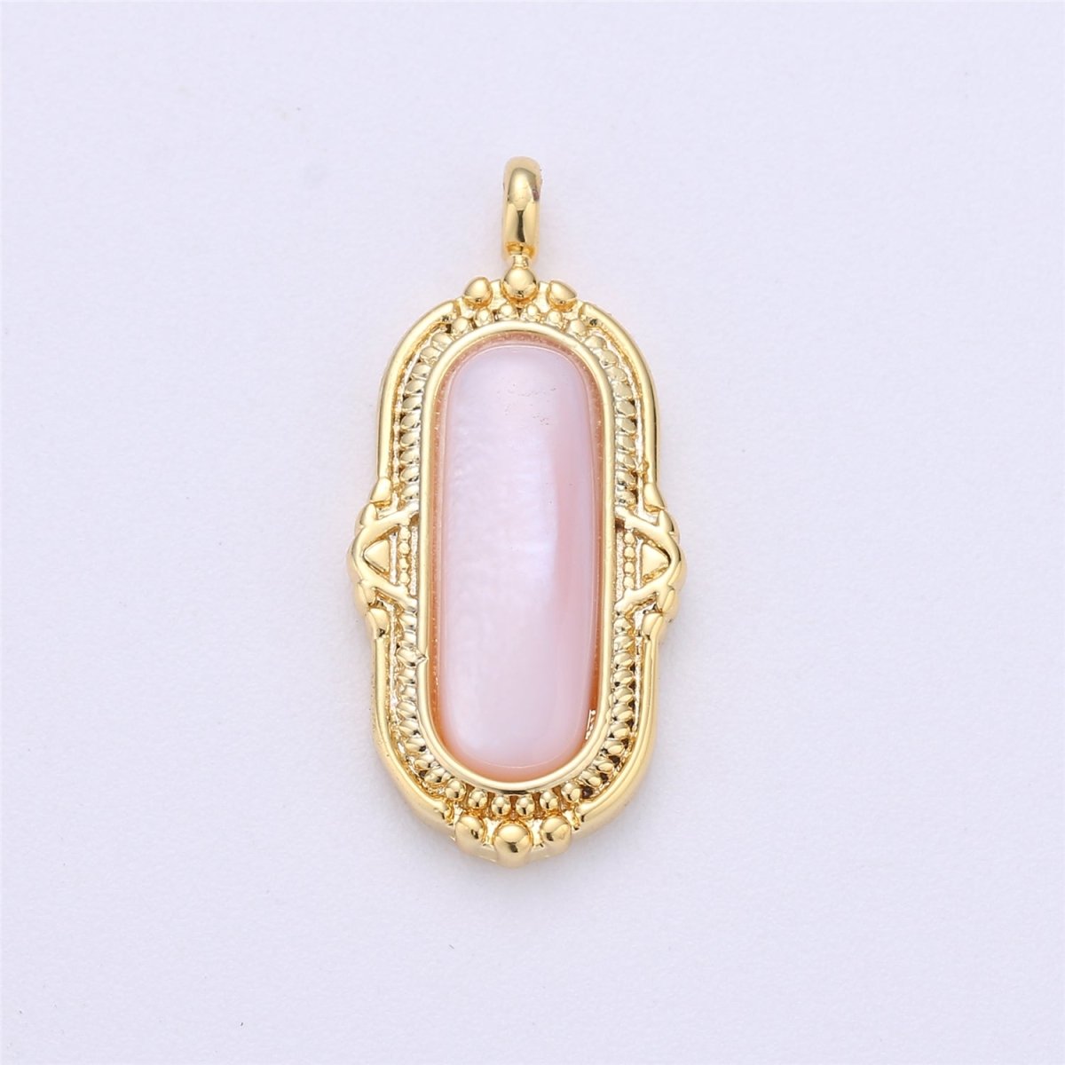 25x12mm Oval Charm, mother of pearl in  24k Gold Filled for Necklace Earring Component Pink White Black Pearl Charm, D-805, D-806