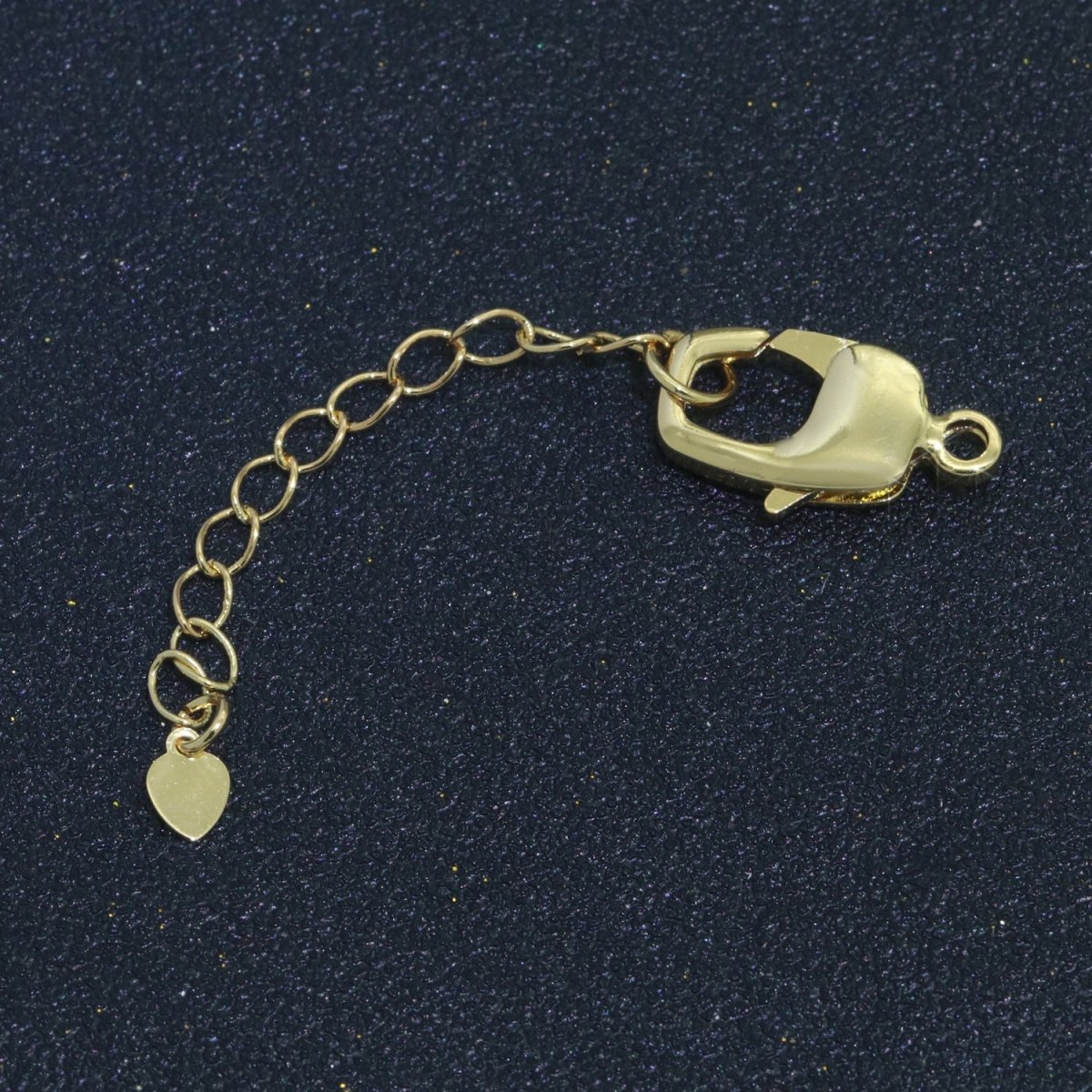 2.7 inch Gold Filled Chain Extender For Necklace Bracelet Supply Component Findings Extenders w/ Heart charm + Lobster Clasp L-506 L-507