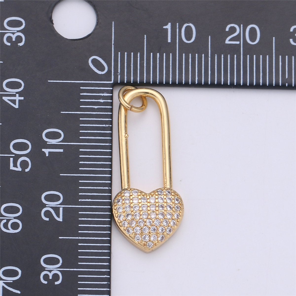 27X10mm 14k Gold Filled Micro Pave lock Pendant , Cubic Heart Charms , Gold PadLock Charm Necklace Earring Component Supply C-923