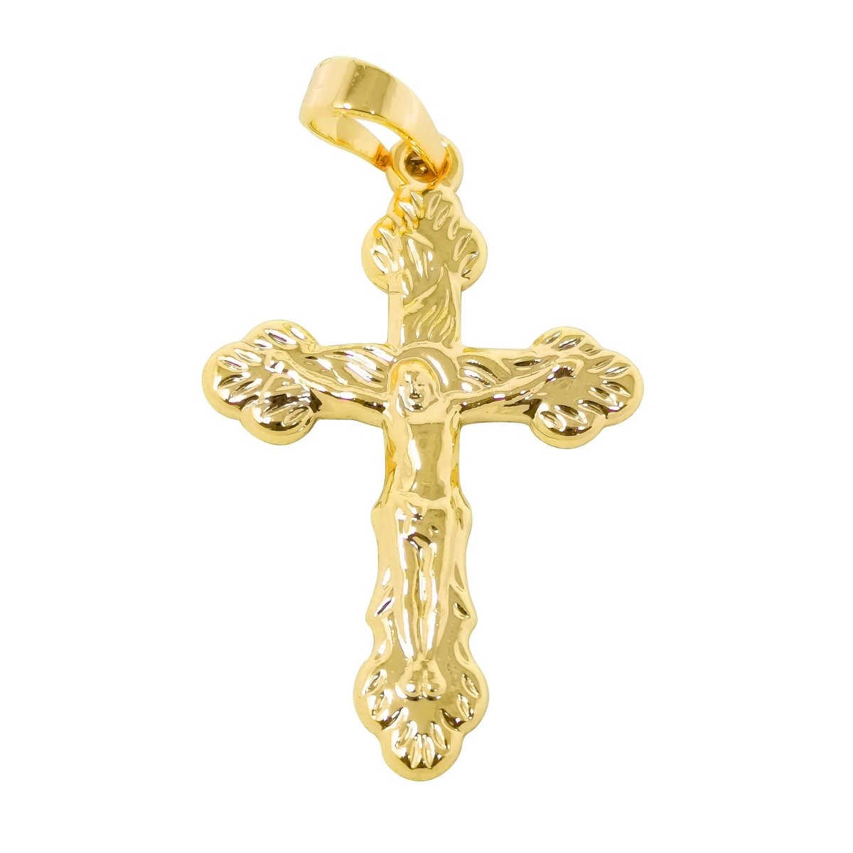 27x17mm Wholesale Gold Filled Jesus on Cross Pendant, 24K or 14K Option, Christian Pendant for Necklace Bracelet Anklet Making  J-193 J-194