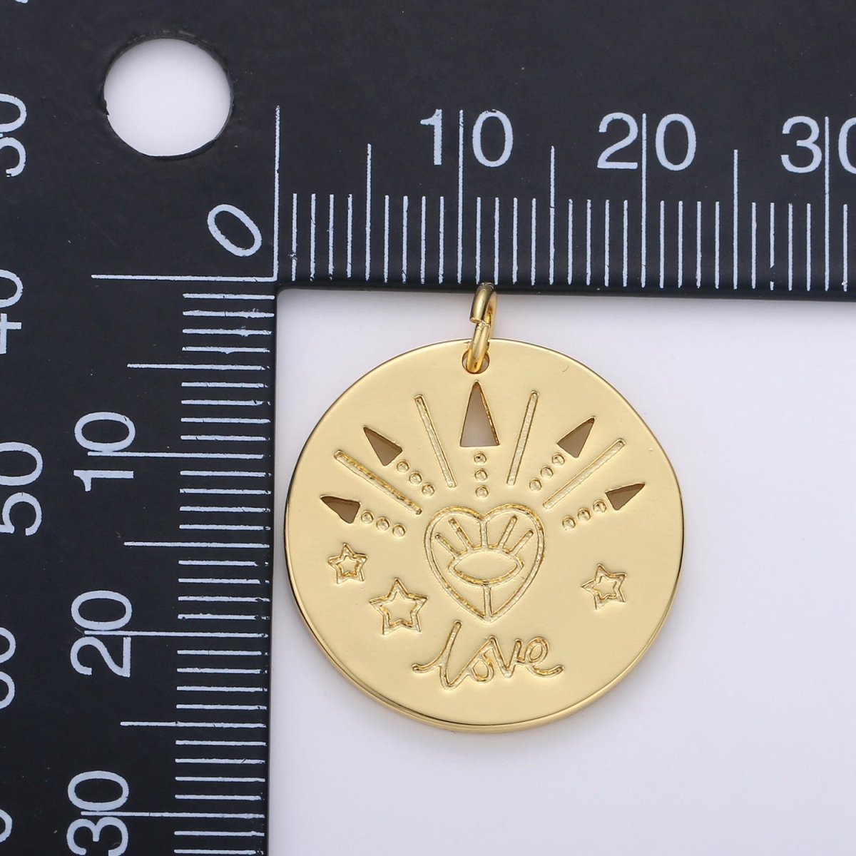 28K Gold Filled Love Coin Charm E-150 - DLUXCA