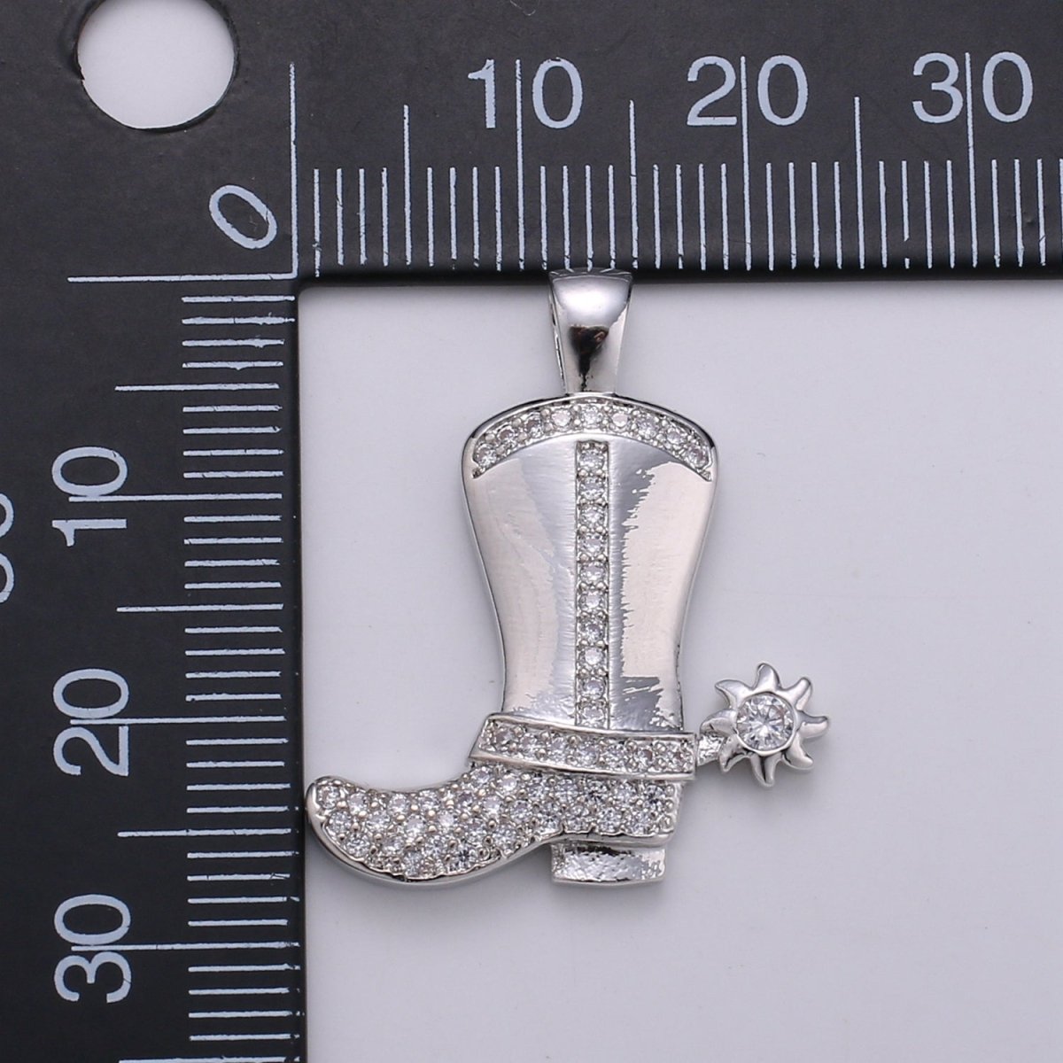 28x23mm Wholesale Gold-Filled Gold or Silver Cowboy Boot Pendant Charm with Rhinestones, Pendant for Necklace Bracelet Anklet Making J-150 J-151