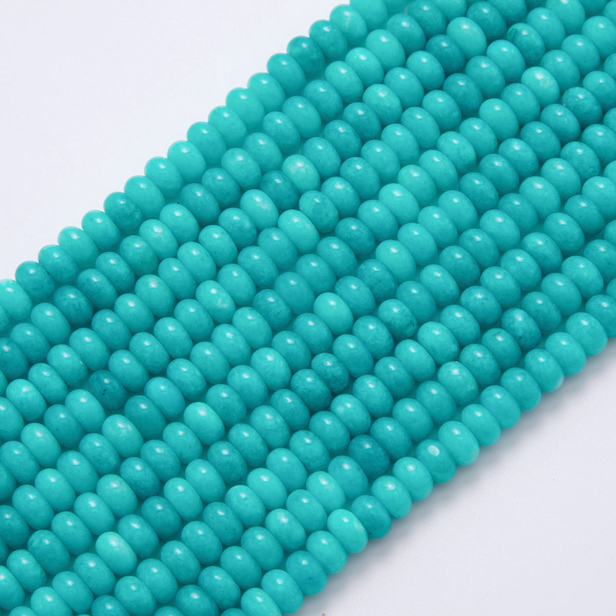 8mm Blue Apatite Rondelle Natural Gemstone Bead Strand Finding | WA-466