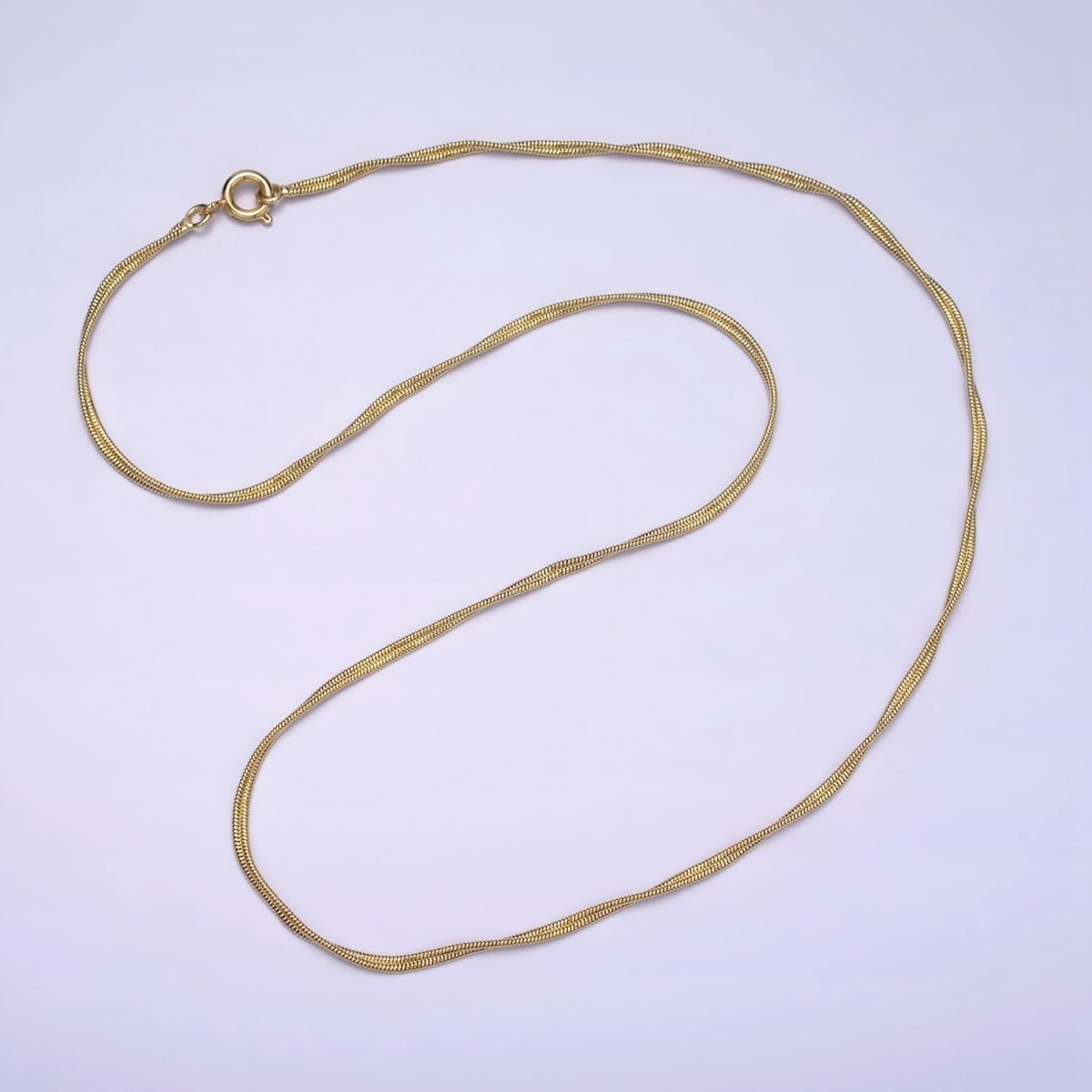 2mm Flat Herringbone 17 Inch Layering Chain Necklace | WA-1874 Clearance Pricing - DLUXCA