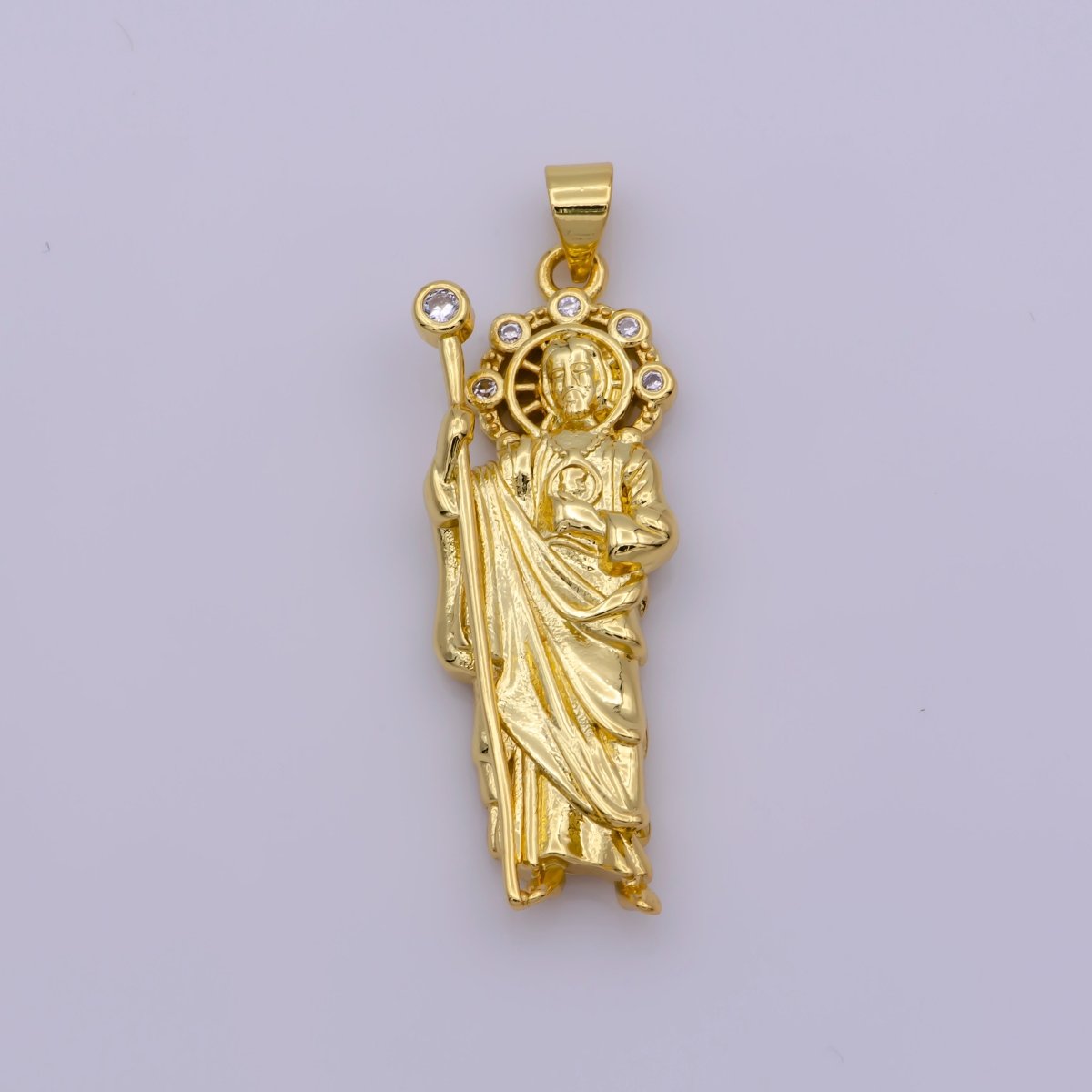 30mm, 40mm Saint St. Jude Religious Pendant in  Gold & Silver | N-1340 N-1341 N-1342 N-1343