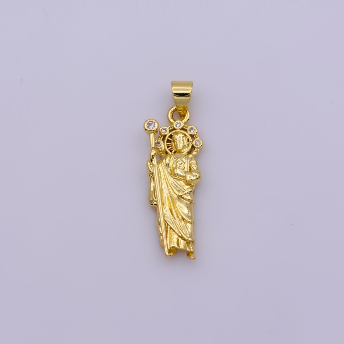 30mm, 40mm Saint St. Jude Religious Pendant in  Gold & Silver | N-1340 N-1341 N-1342 N-1343
