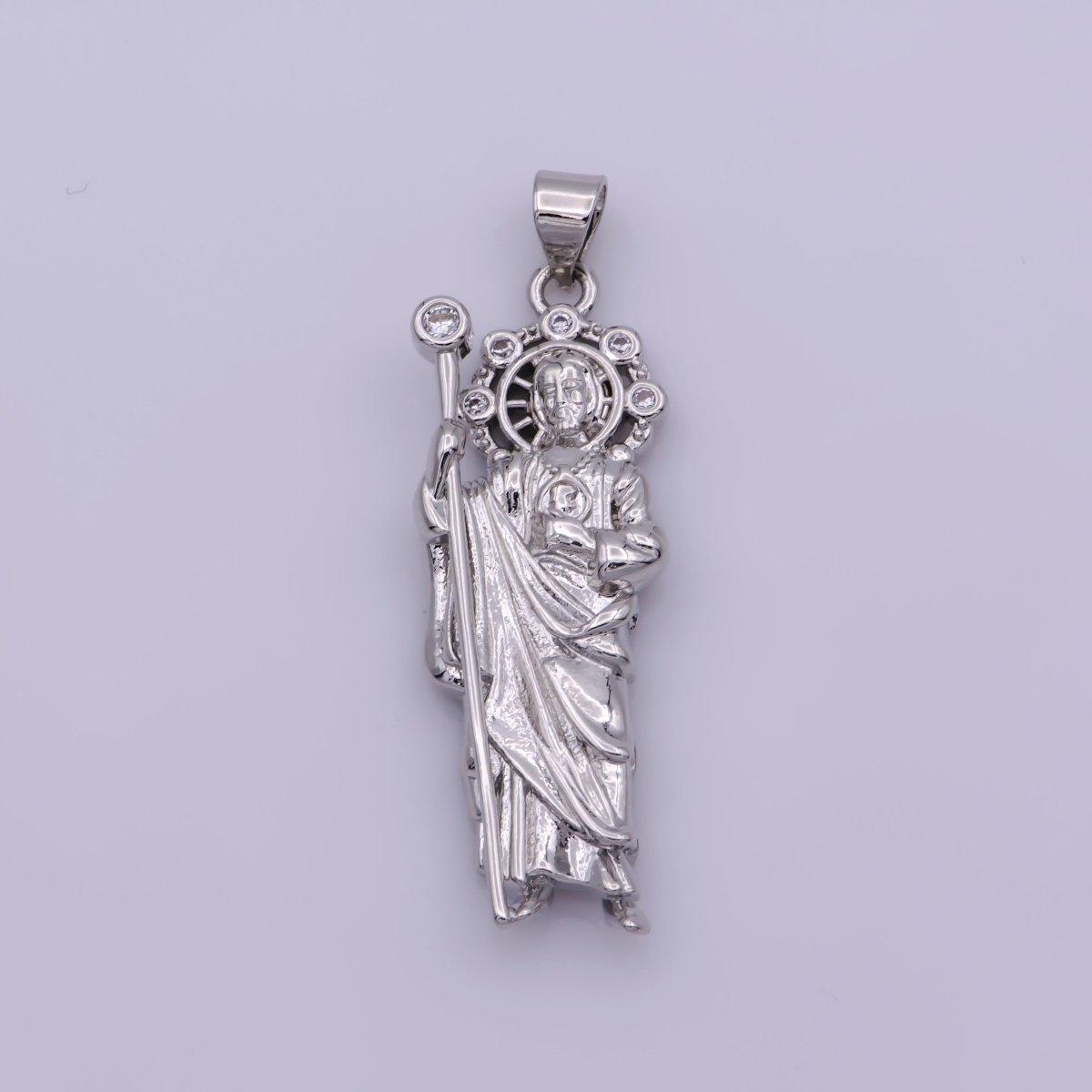 30mm, 40mm Saint St. Jude Religious Pendant in  Gold & Silver | N-1340 N-1341 N-1342 N-1343