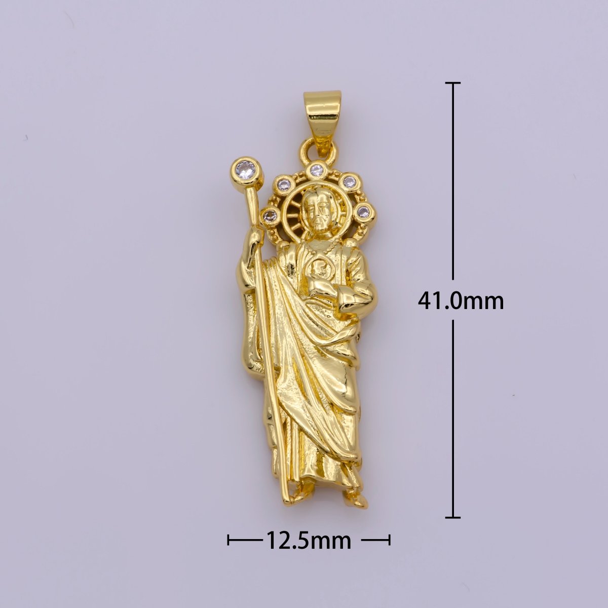 30mm, 40mm Saint St. Jude Religious Pendant in  Gold & Silver | N-1340 N-1341 N-1342 N-1343