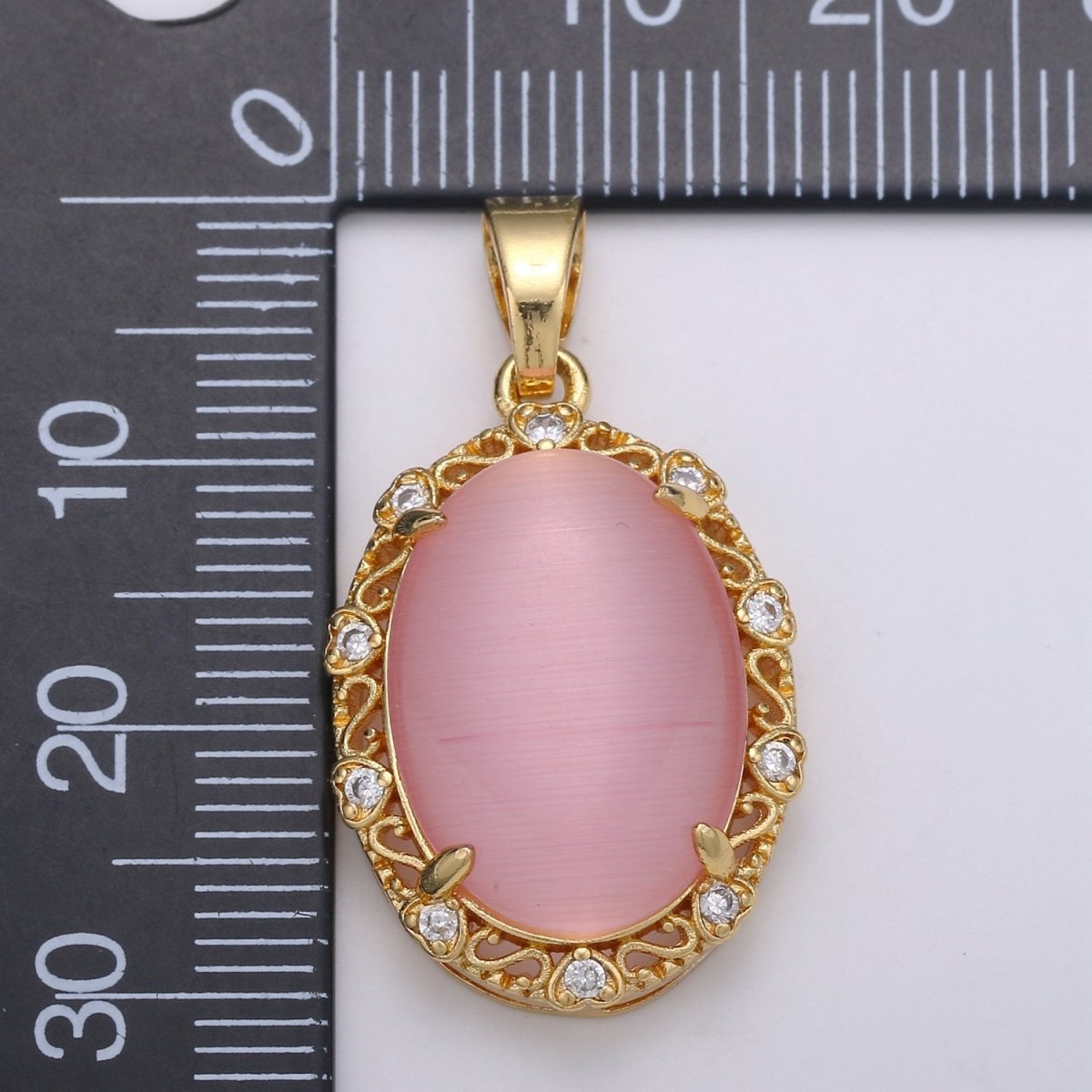 31X17mm Vintage Style Oval Charm 14k Gold Filled Blue Pink Green Tiger Cat's Eye Pendants Necklace Gold Focal Pendant for Statement Necklace J-159-J-161