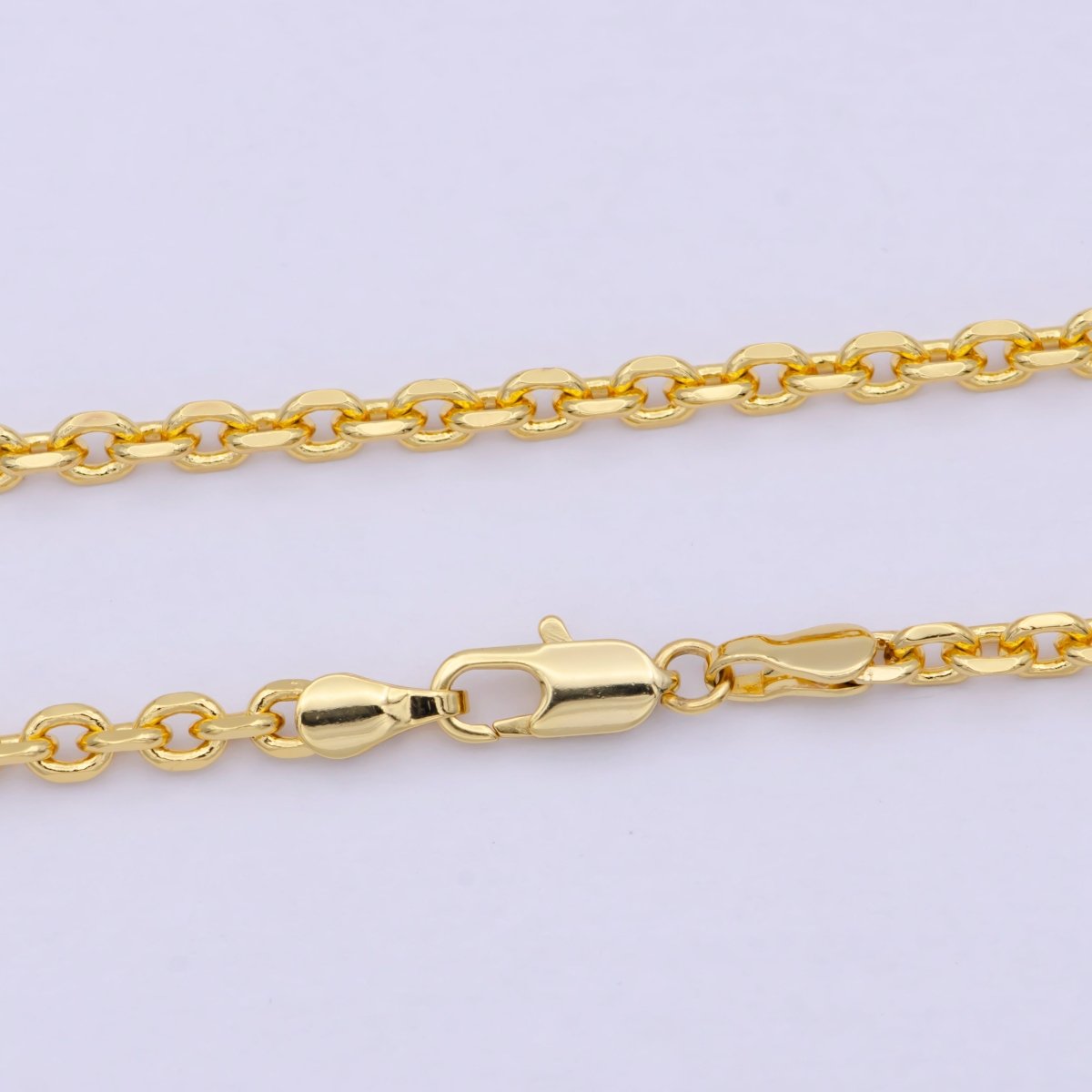 3.26 mm Cable Chain | Gold Filled Cable Necklace | Unisex Men Woman Necklace 17.7 inch | WA-796 Clearance Pricing - DLUXCA