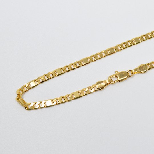 3.2mm Gold Filled Curb Chain, 19.5 Inches Gold Curb Chain Necklace w/ Lobster Clasps, 24K Gold Filled Finished Necklace | CN-977 Clearance Pricing - DLUXCA