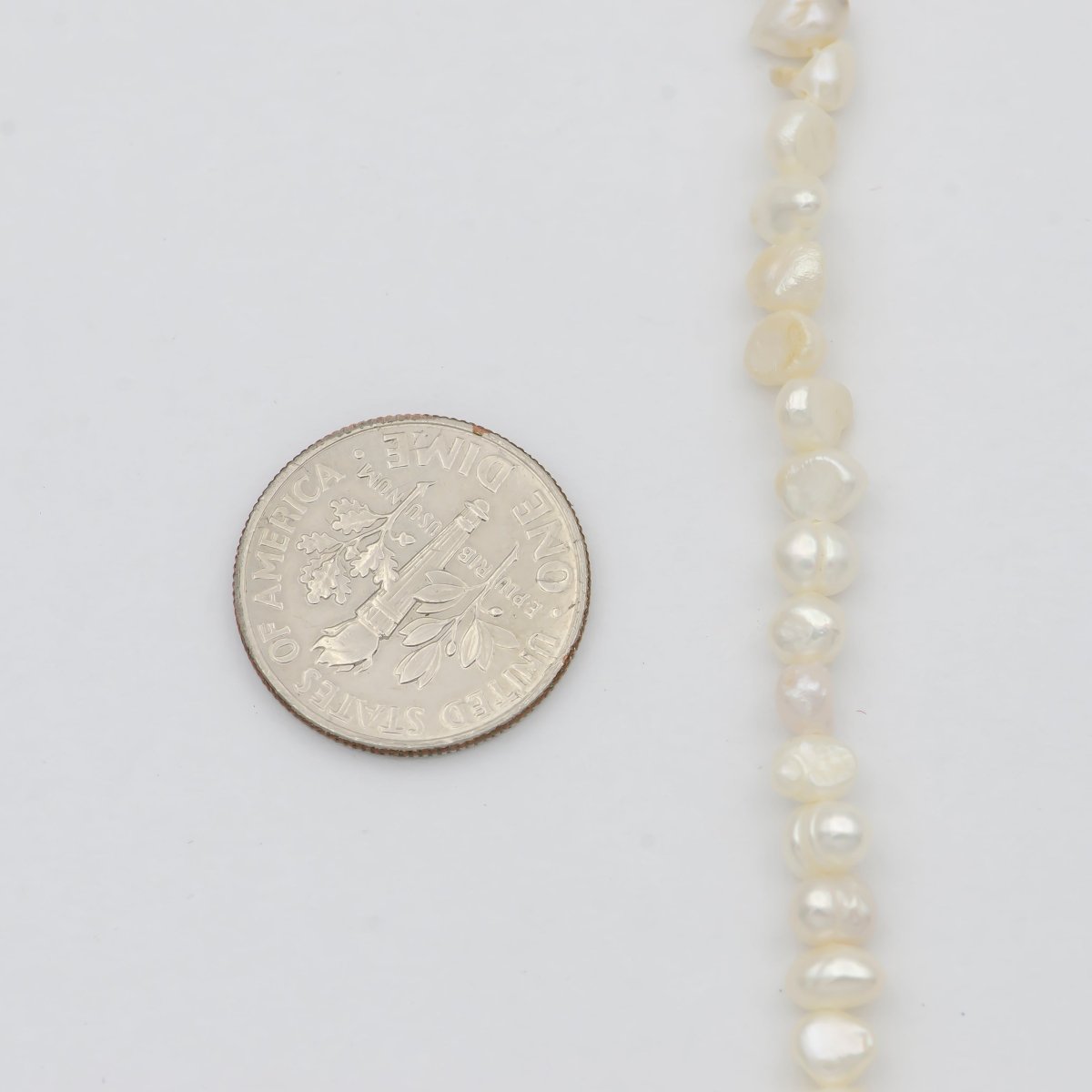 3.4-5.8mm AAA Tiny Seed Natural White Potato Freshwater Pearl Beads Genuine Tiny Freshwater Pearl Beads | WA-815 Clearance Pricing - DLUXCA