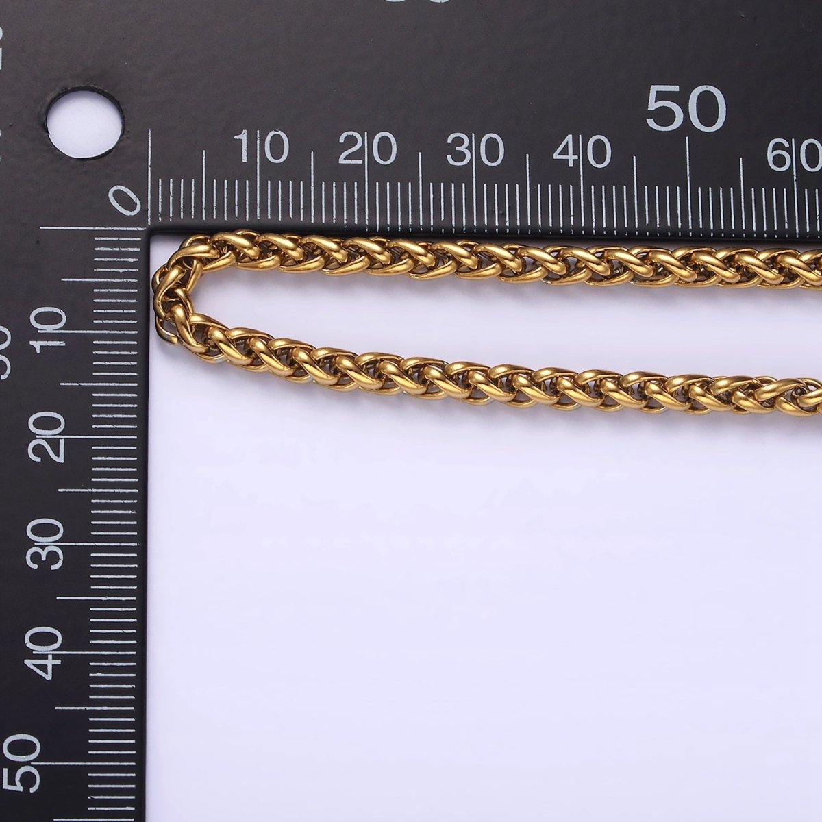 3.7mm Espiga Wheat Chain Necklaces , 21.6" or 23.6 " Chain , Lobster Clasp in Silver , Gold, Black - Wholesale Stainless Steel Chains | WA2090 to WA2092 WA2136 to WA2138 Clearance Pricing