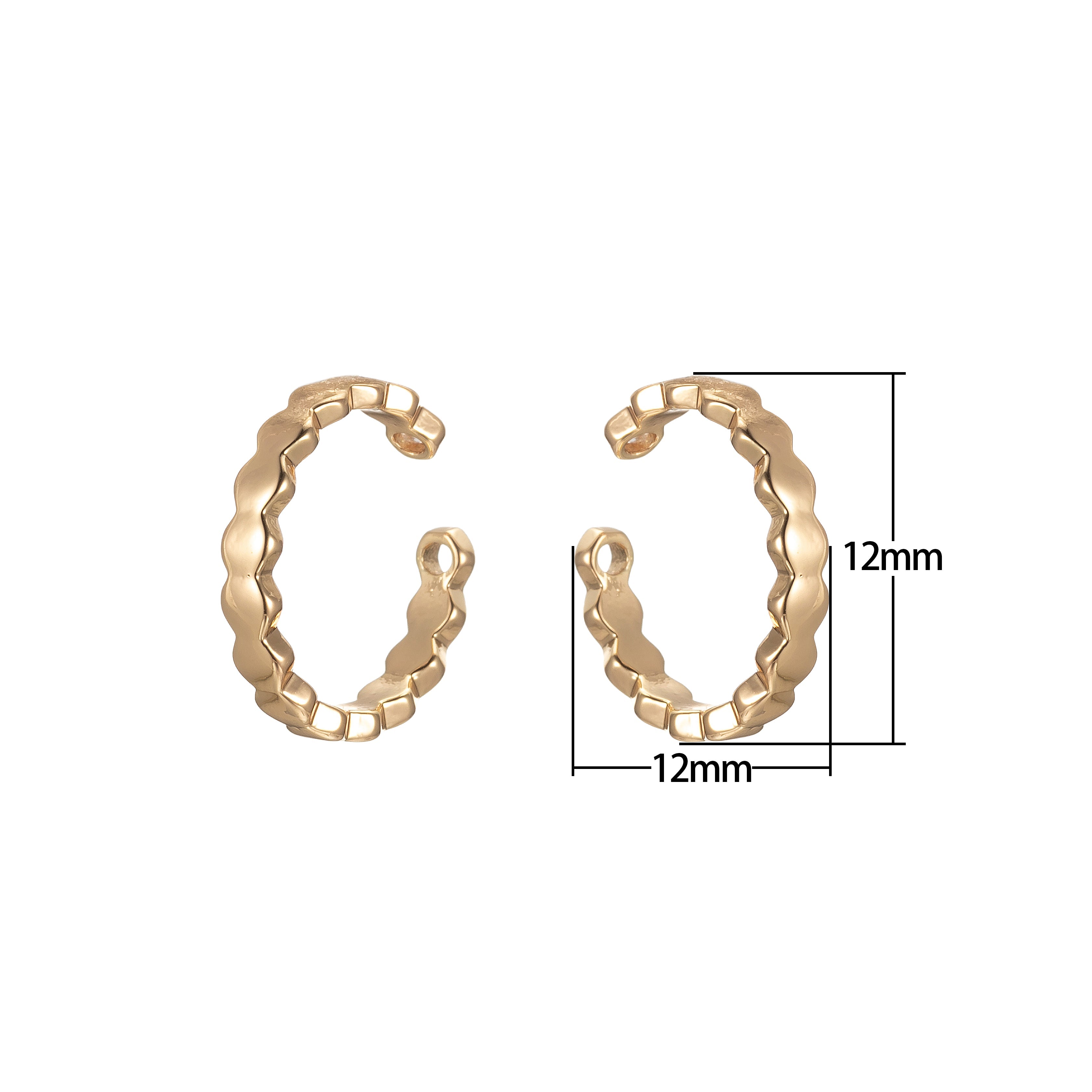 Dainty Gold Ear Cuff Earrings For Wholesale Jewelry Supplies Minimalist Cuffs Findings AI040 - DLUXCA