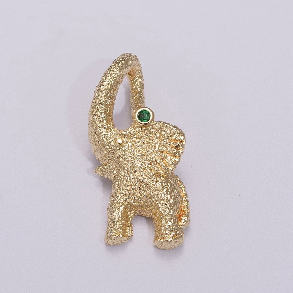 3D Elephant Charm Textured Gold / Silver Animal Jewelry Craft Supply Gold Plated over Brass E-609 E-610