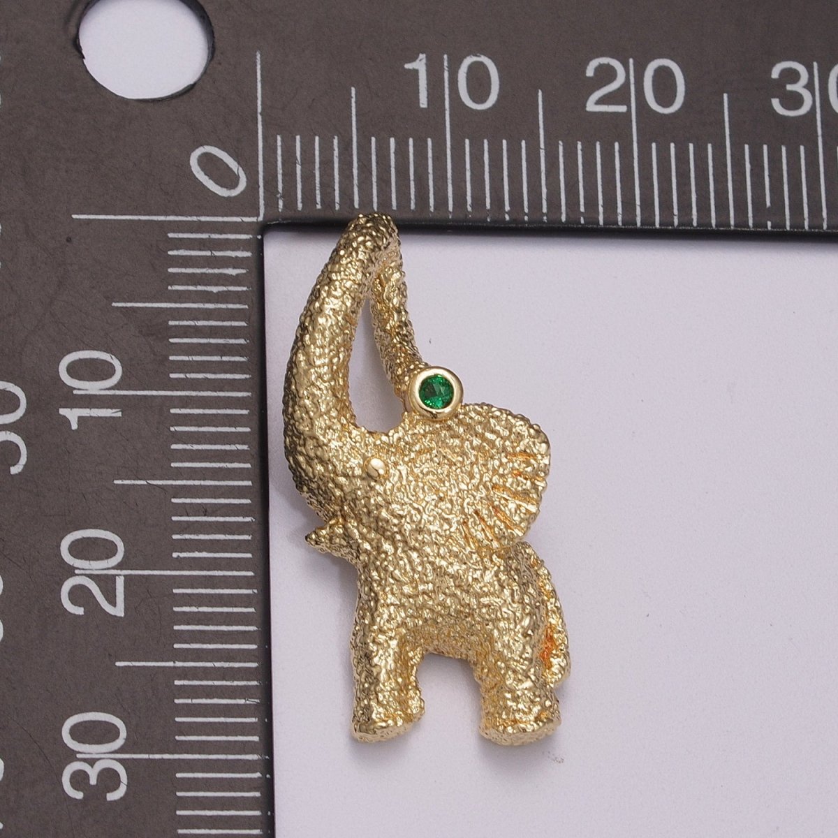 3D Elephant Charm Textured Gold / Silver Animal Jewelry Craft Supply Gold Plated over Brass E-609 E-610