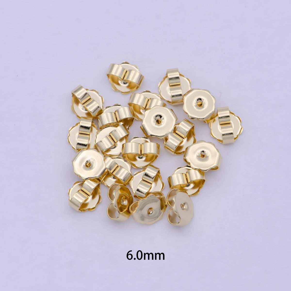 3mm, 5mm, 6mm Gold Metal Earring Backings Supply | K-737 K-595 K-576