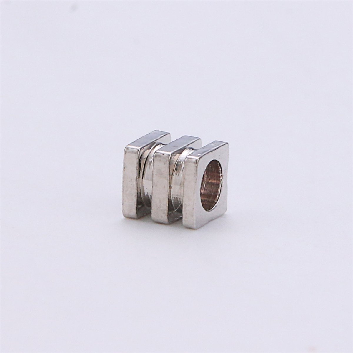 3mm Silver Cube Beads, Spacer Beads, Cubes, Cube Beads, Geometric Beads, Bracelet Beads, Rhodium Plated Findings, B-219 - DLUXCA
