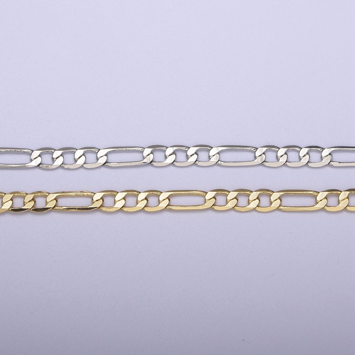 3mm Silver Figaro Chain by Yard for Jewelry Making Supply | ROLL-763 Clearance Pricing