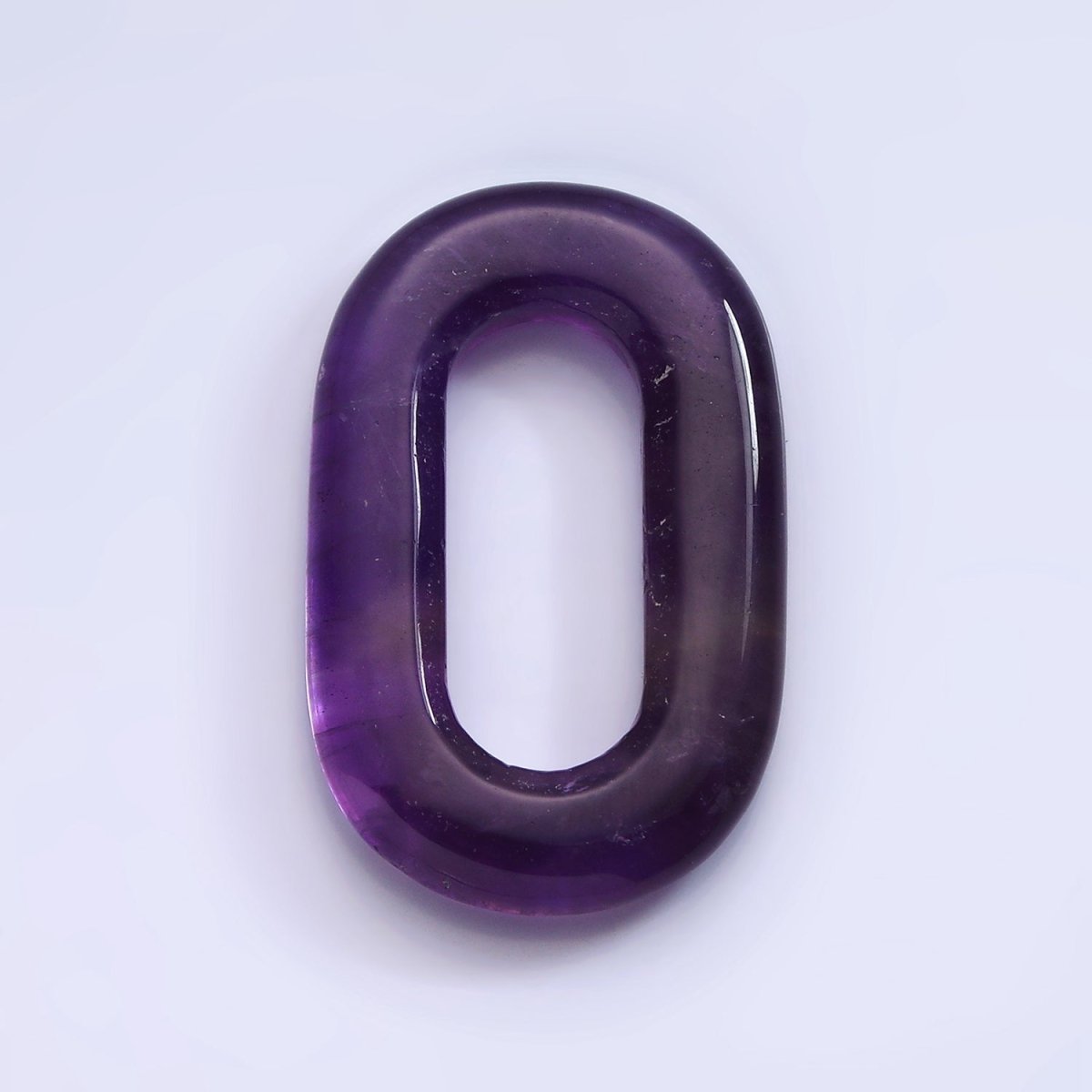 40mm Amethyst Natural Gemstone Open Oblong Rectangular Jewelry Findings | Z-542 - DLUXCA