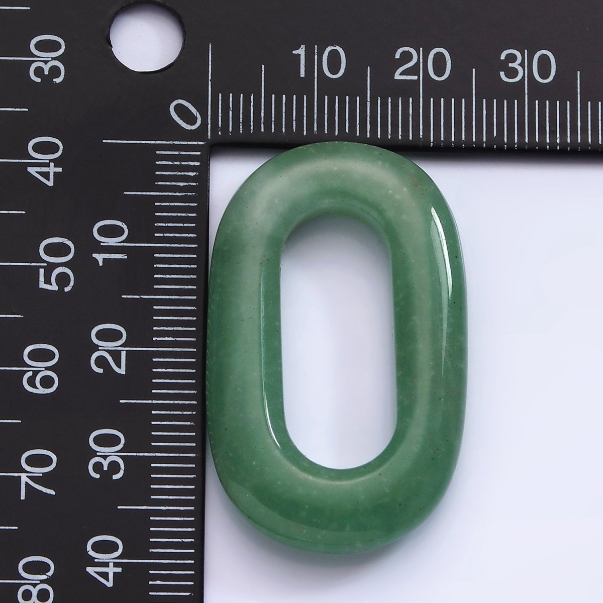 40mm Aventurine Natural Gemstone Open Oblong Rectangular Jewelry Findings | Z-543 - DLUXCA