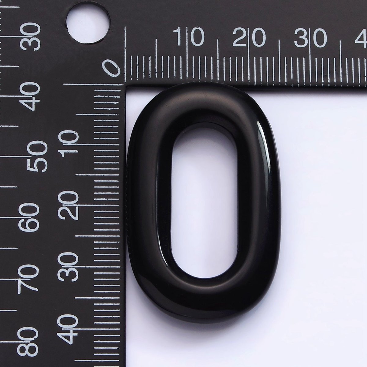 40mm Onyx Natural Gemstone Open Oblong Rectangular Jewelry Findings | Z-546 - DLUXCA