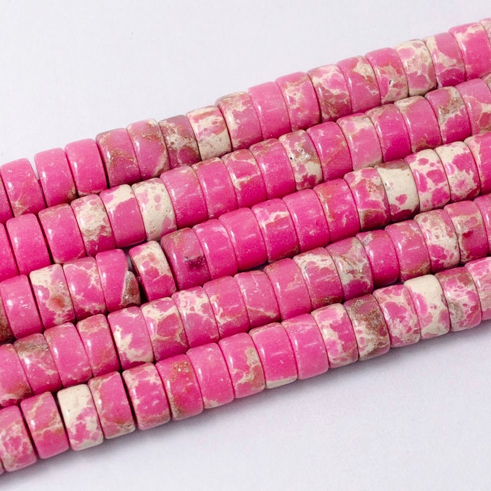 4.4mm Rondelle Natural Gemstone Heishi Bead Strand Findings | WA-2685 ~ WA-2713