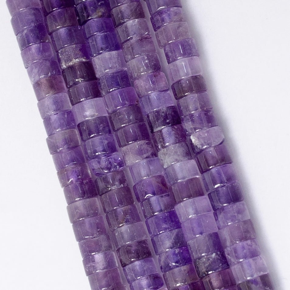 4.4mm Rondelle Natural Gemstone Heishi Bead Strand Findings | WA-2685 ~ WA-2713