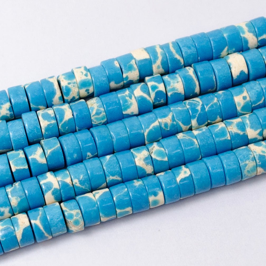 4.4mm Rondelle Natural Gemstone Heishi Bead Strand Findings | WA-2685 ~ WA-2713