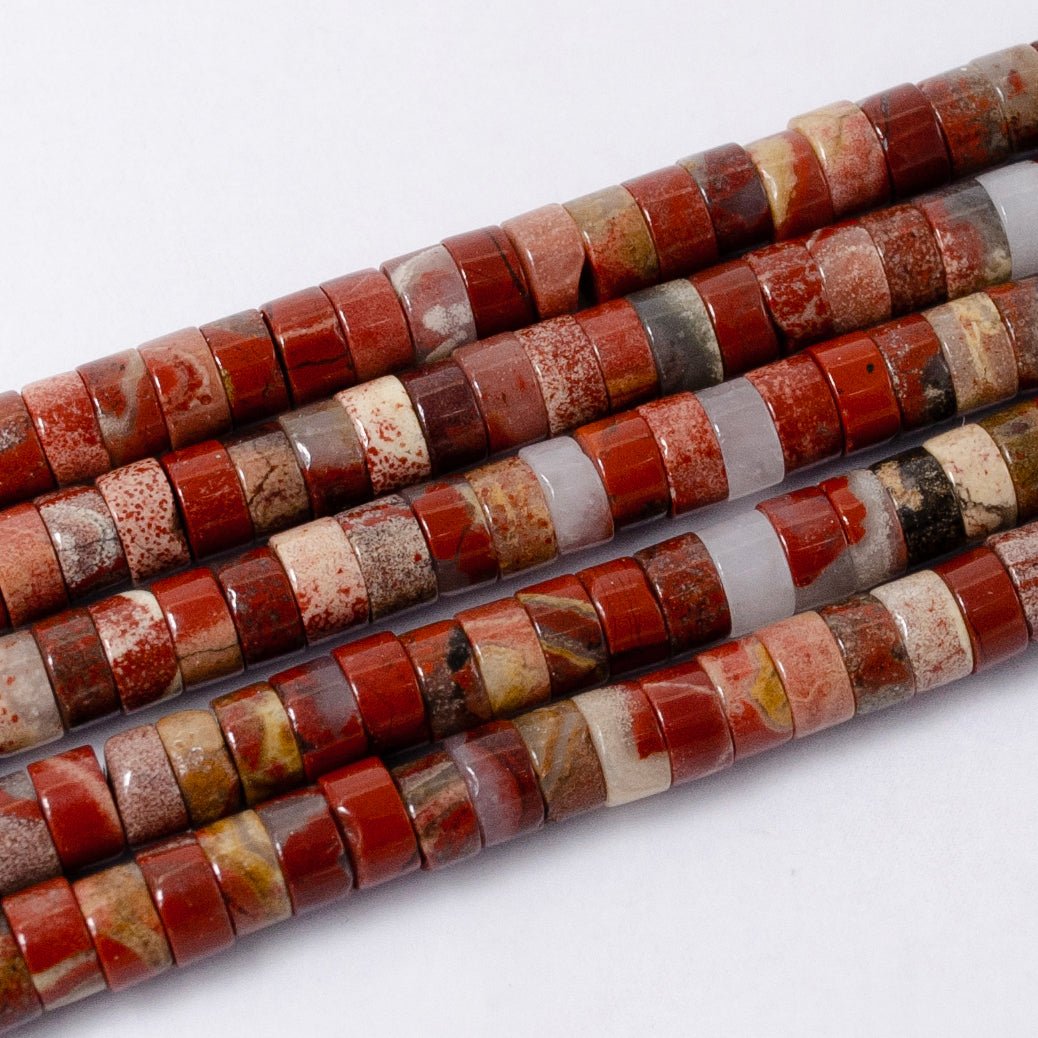 4.4mm Rondelle Natural Gemstone Heishi Bead Strand Findings | WA-2685 ~ WA-2713