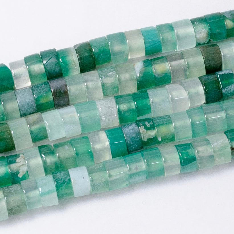 4.4mm Rondelle Natural Gemstone Heishi Bead Strand Findings | WA-2685 ~ WA-2713