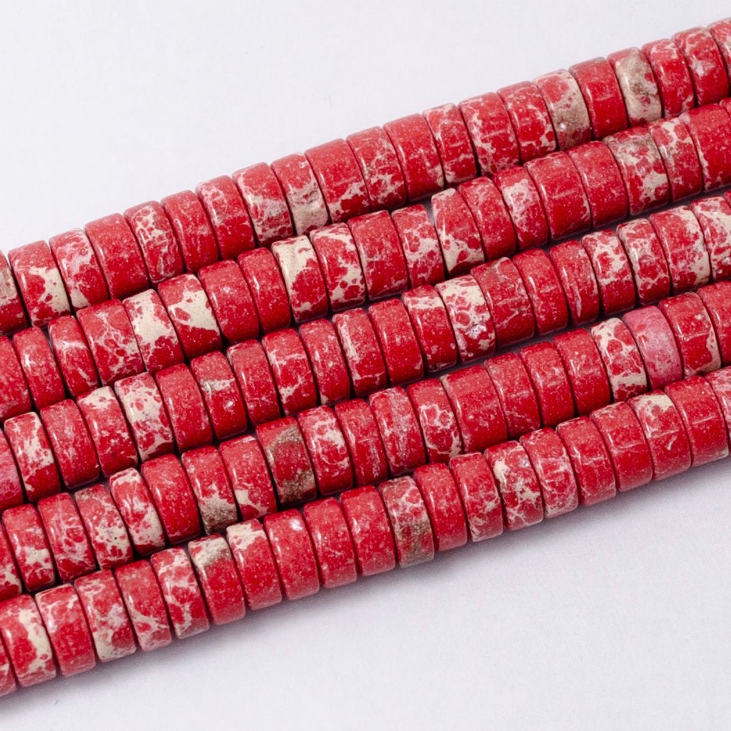 4.4mm Rondelle Natural Gemstone Heishi Bead Strand Findings | WA-2685 ~ WA-2713